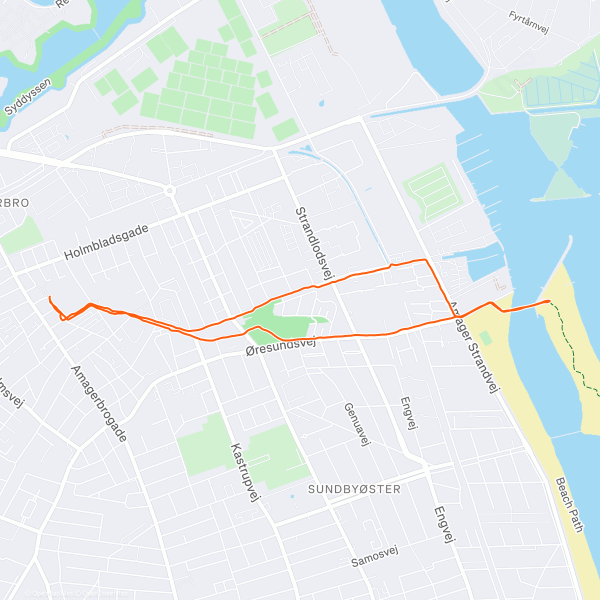 Map of the activity, Afternoon Run