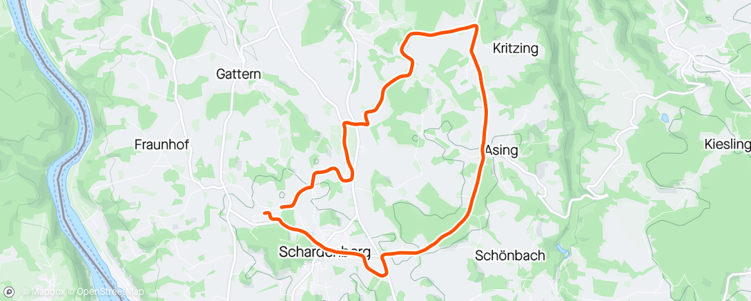 Map of the activity, Schardenberg-Asing 220hm