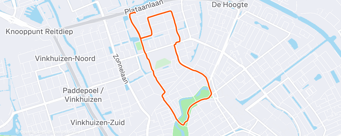 Карта физической активности (Middagloop)