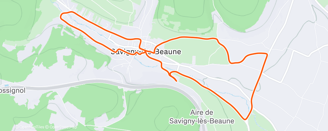 Map of the activity, Course à pied le matin