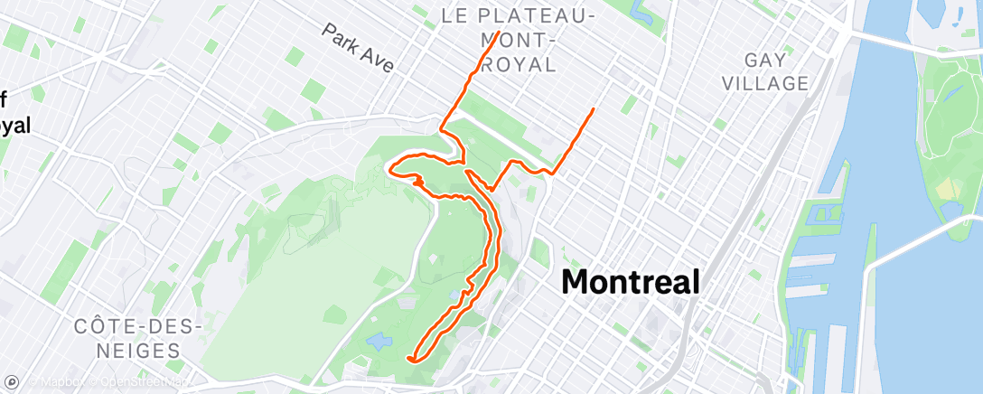 Map of the activity, Trail le midi