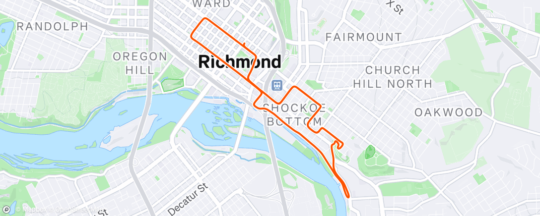 活动地图，Zwift - Race: KISS Racing (A) on Cobbled Climbs Reverse in Richmond