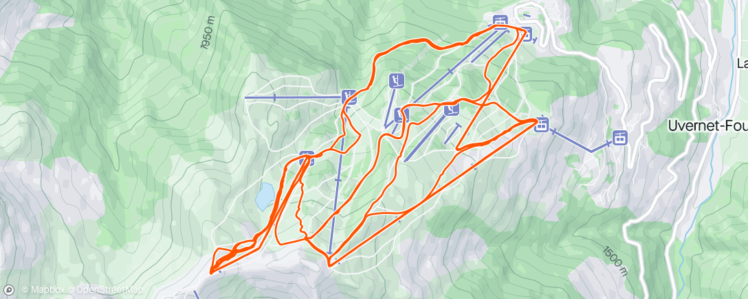 Map of the activity, Snowboard dans l'après-midi