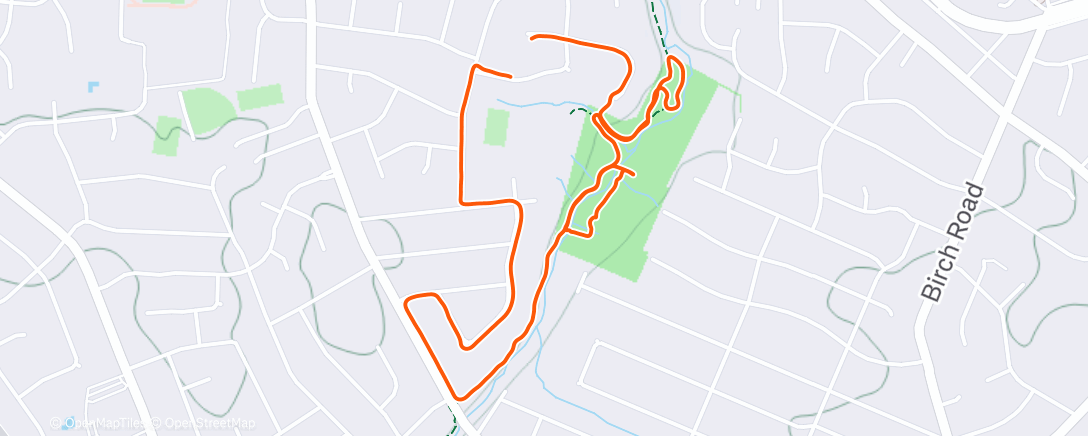 Map of the activity, Afternoon Run