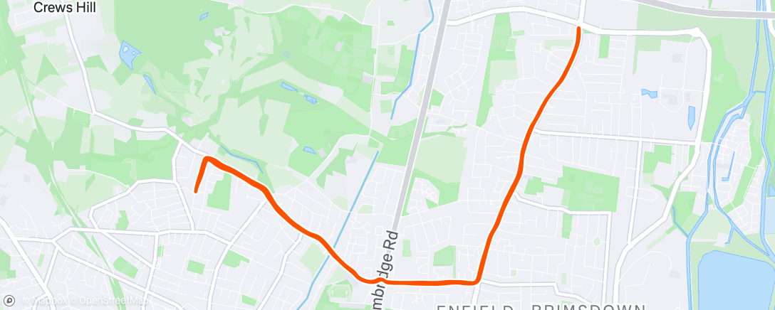 Map of the activity, 1 hour easy effort