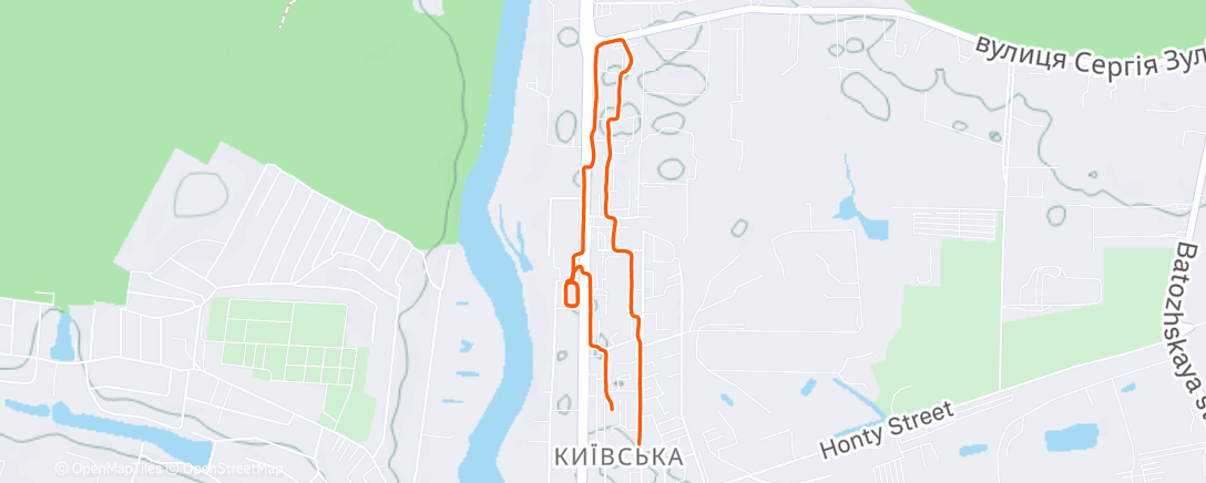 Map of the activity, Morning Run