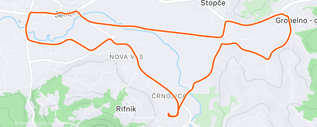 Map of the activity, Afternoon Run
