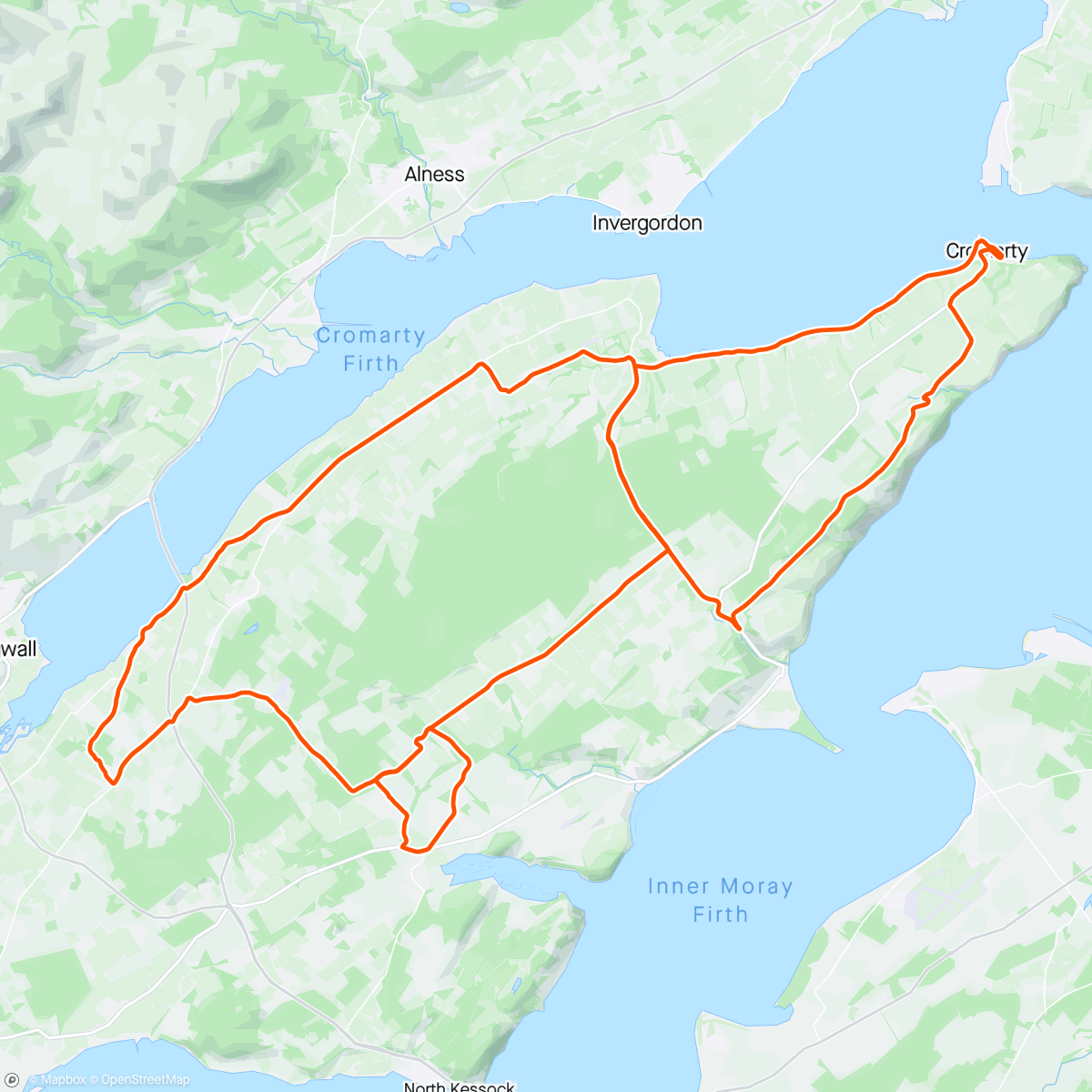 Map of the activity, Black Isle figure of 8
