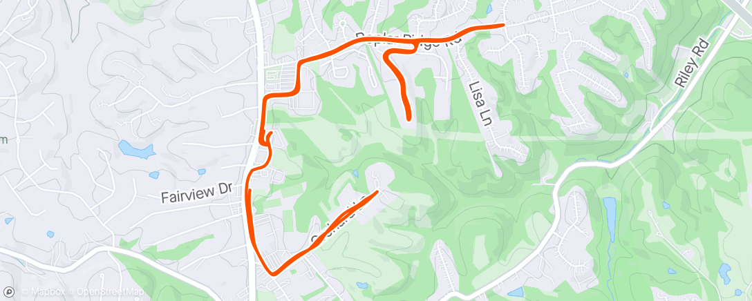 Map of the activity, Afternoon Run