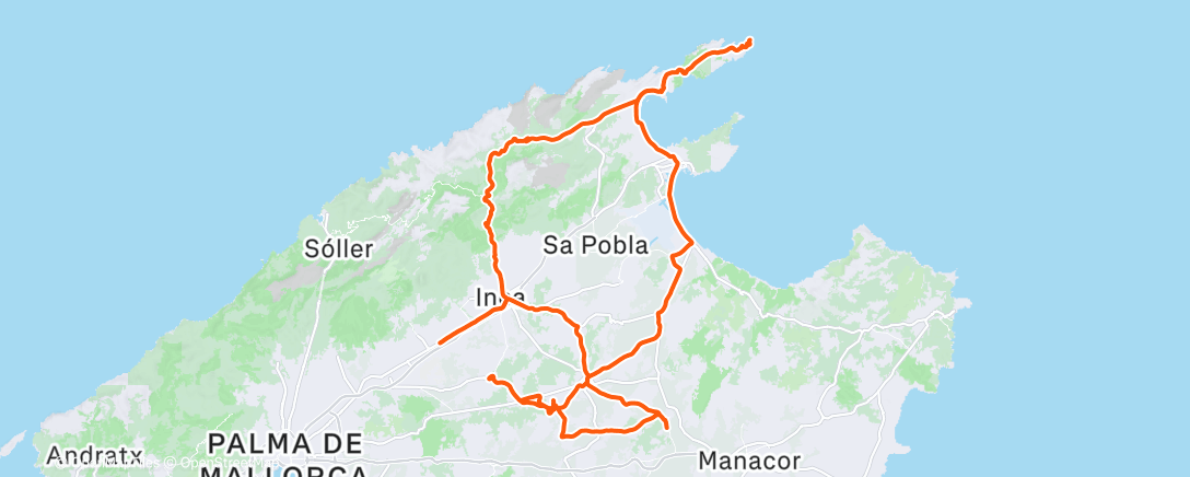 Map of the activity, Bicicleta por la mañana