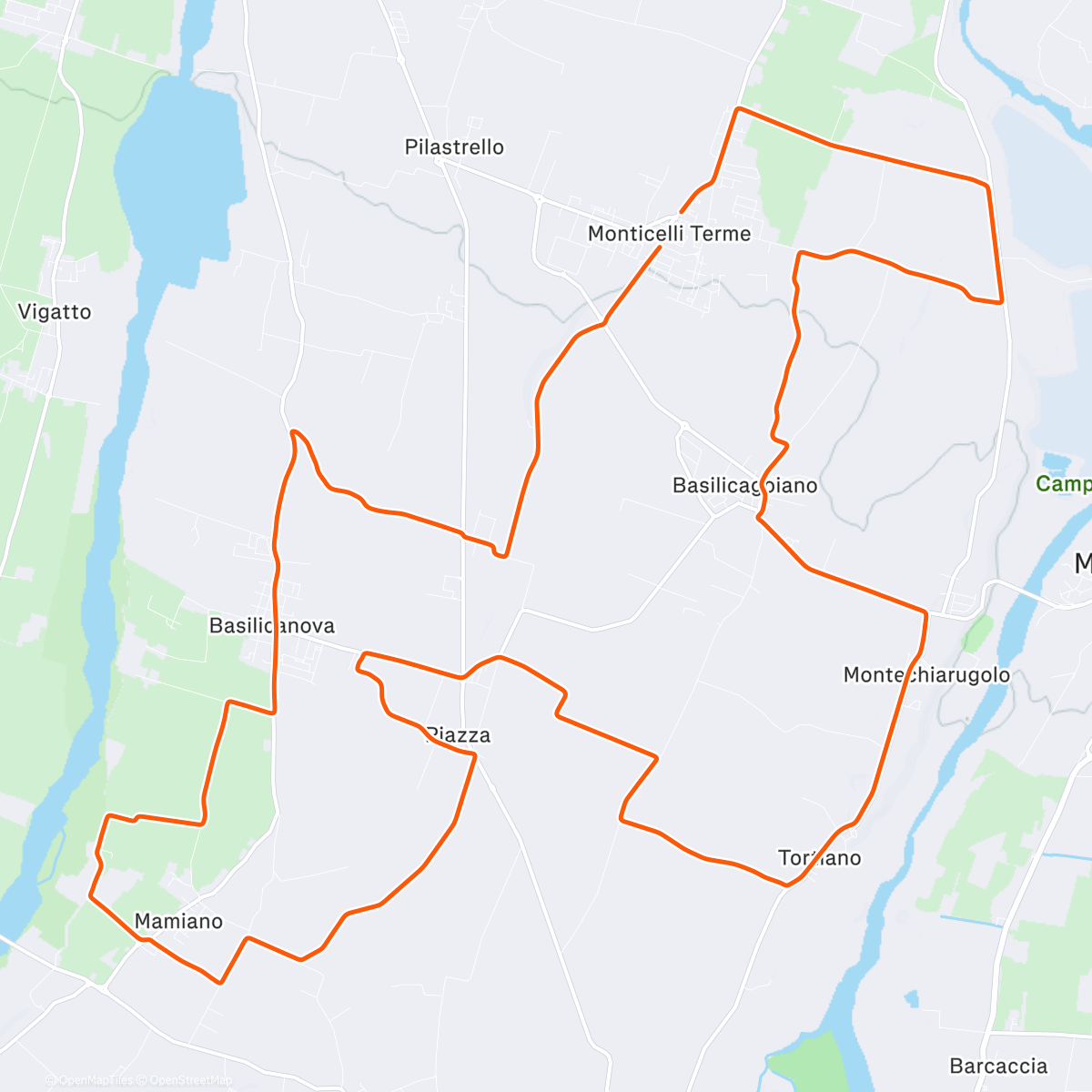 Map of the activity, ROUVY - PEDALITALY Montechiarugolo - Emilia - Italy
