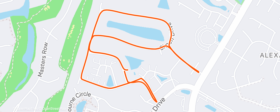 Map of the activity, After driving all day this was the last thing I wanted to do but the run streak is important to me.