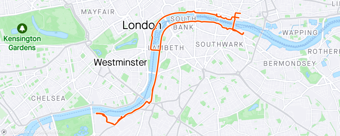 Map of the activity, Ten morning miles in London