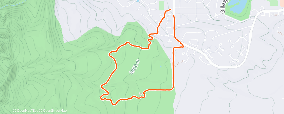 Map of the activity, Afternoon Trail Run