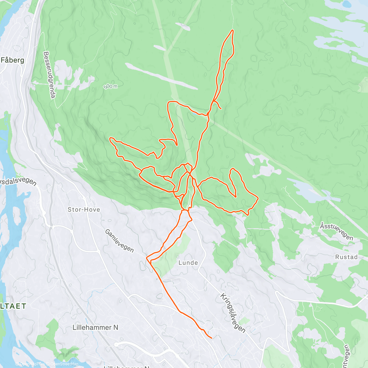 Map of the activity, 1000 høydemeter 👊