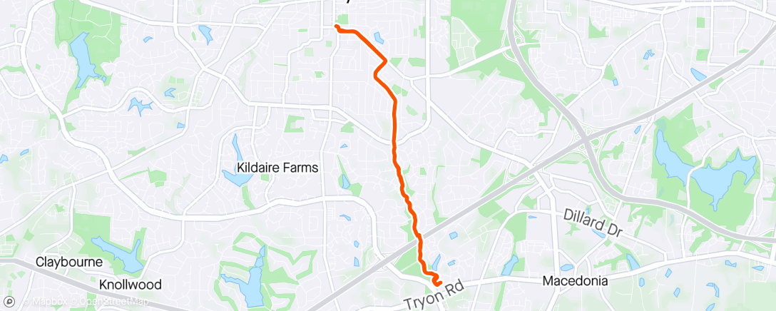 Map of the activity, Nice jaunt through Cary
