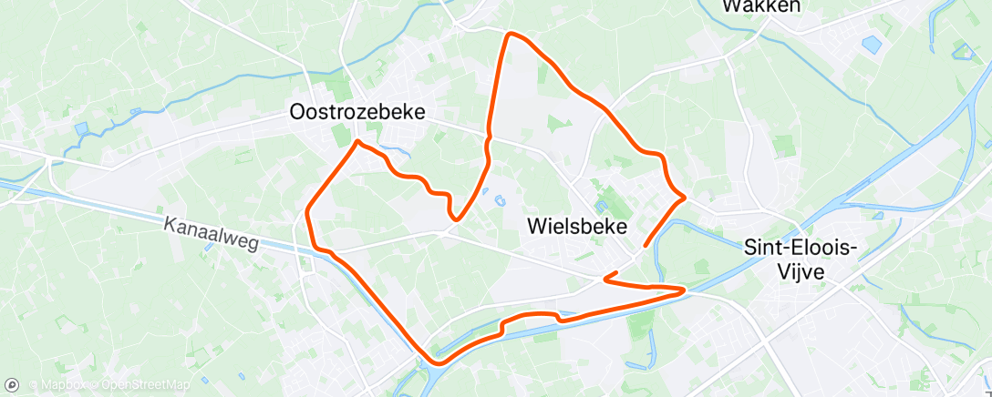 Map of the activity, Terug + 15km op de jaarteller