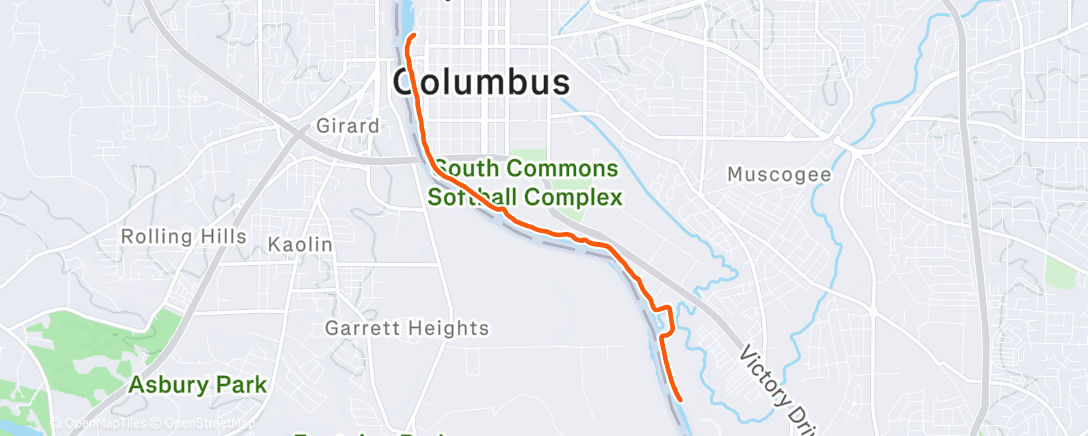 Map of the activity, Afternoon Run