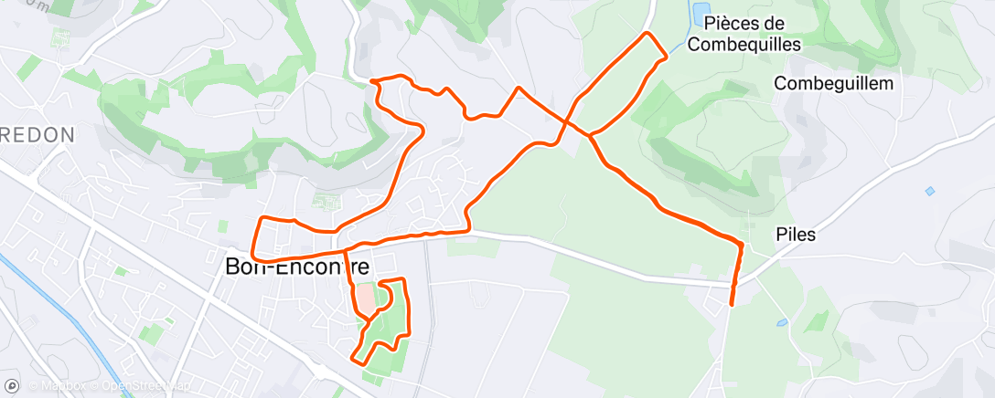 Map of the activity, Trail le matin