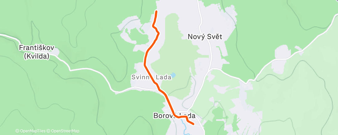 Map of the activity, Afternoon Run