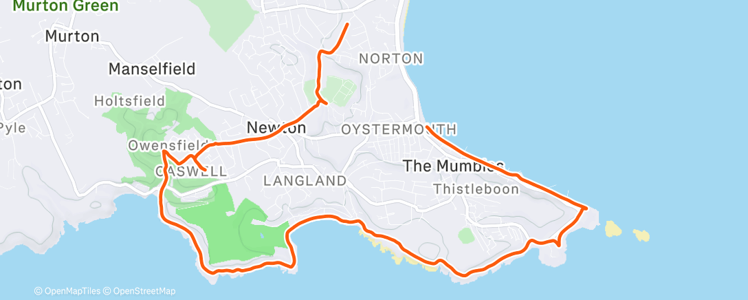 Map of the activity, Swansea stroll with Coley