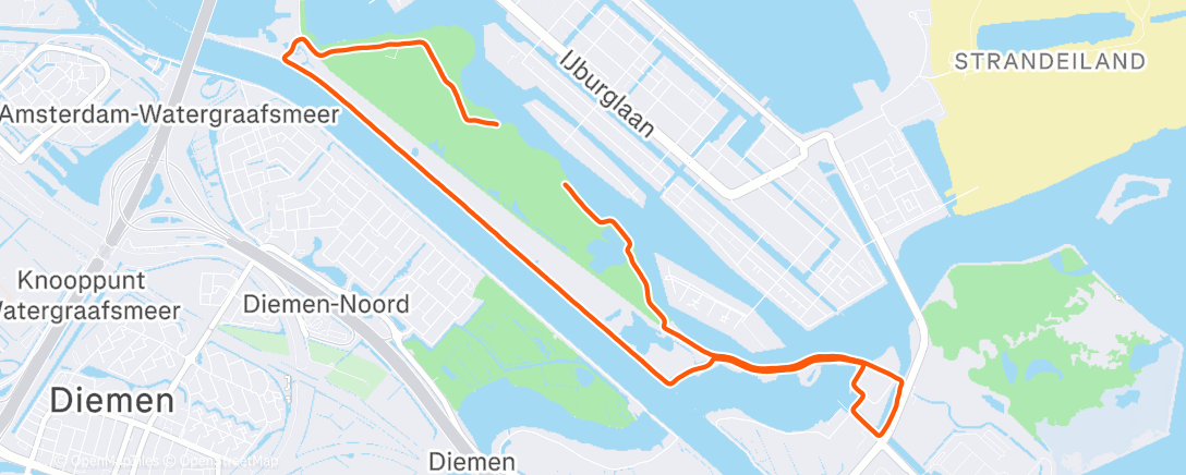 Map of the activity, Base Run + Strides