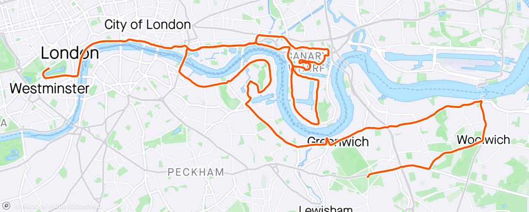 アクティビティ「London Marathon 2024 🥳」の地図