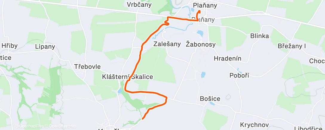 Map of the activity, Klus před obědem, vyběhat salát 🥘