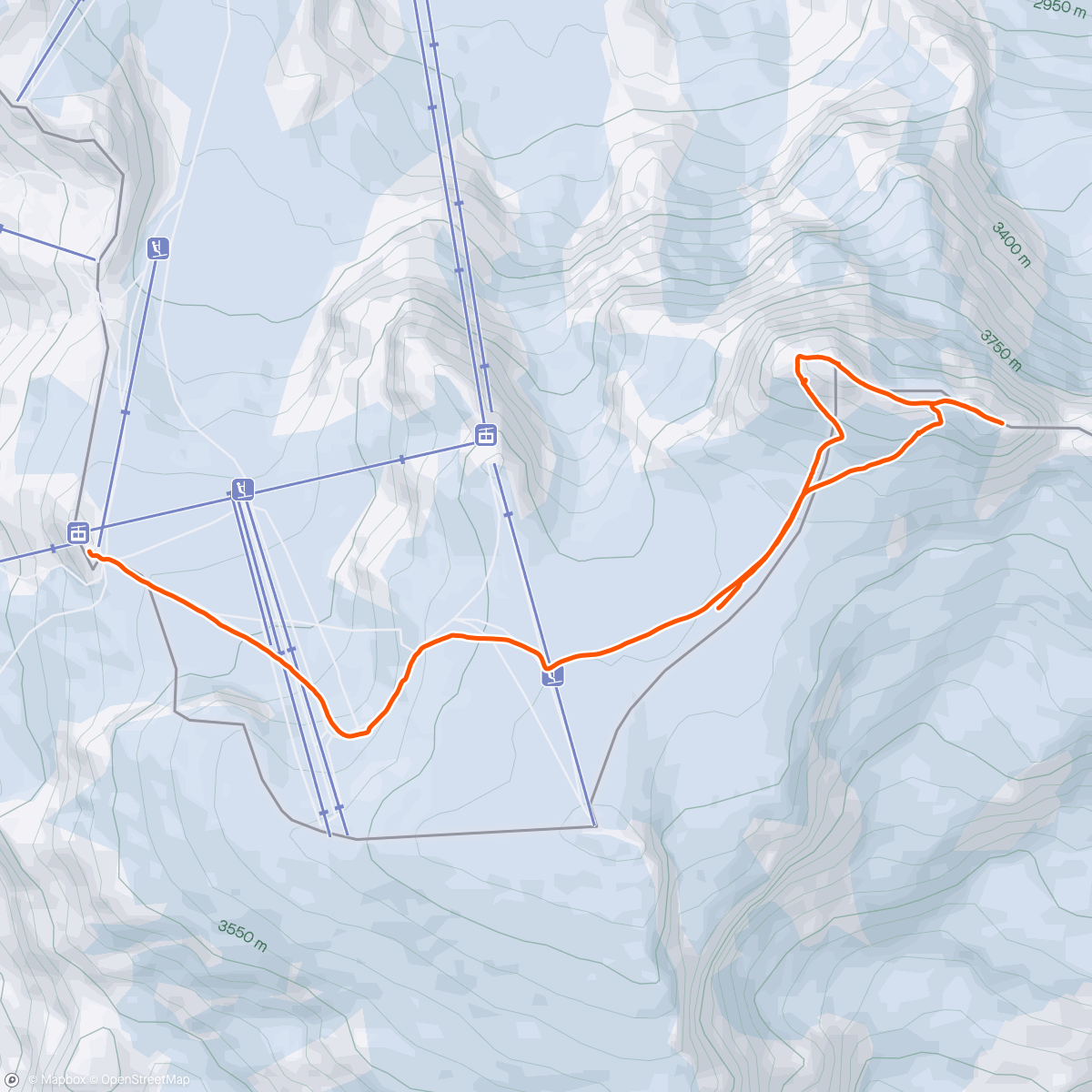 Map of the activity, Breithorn