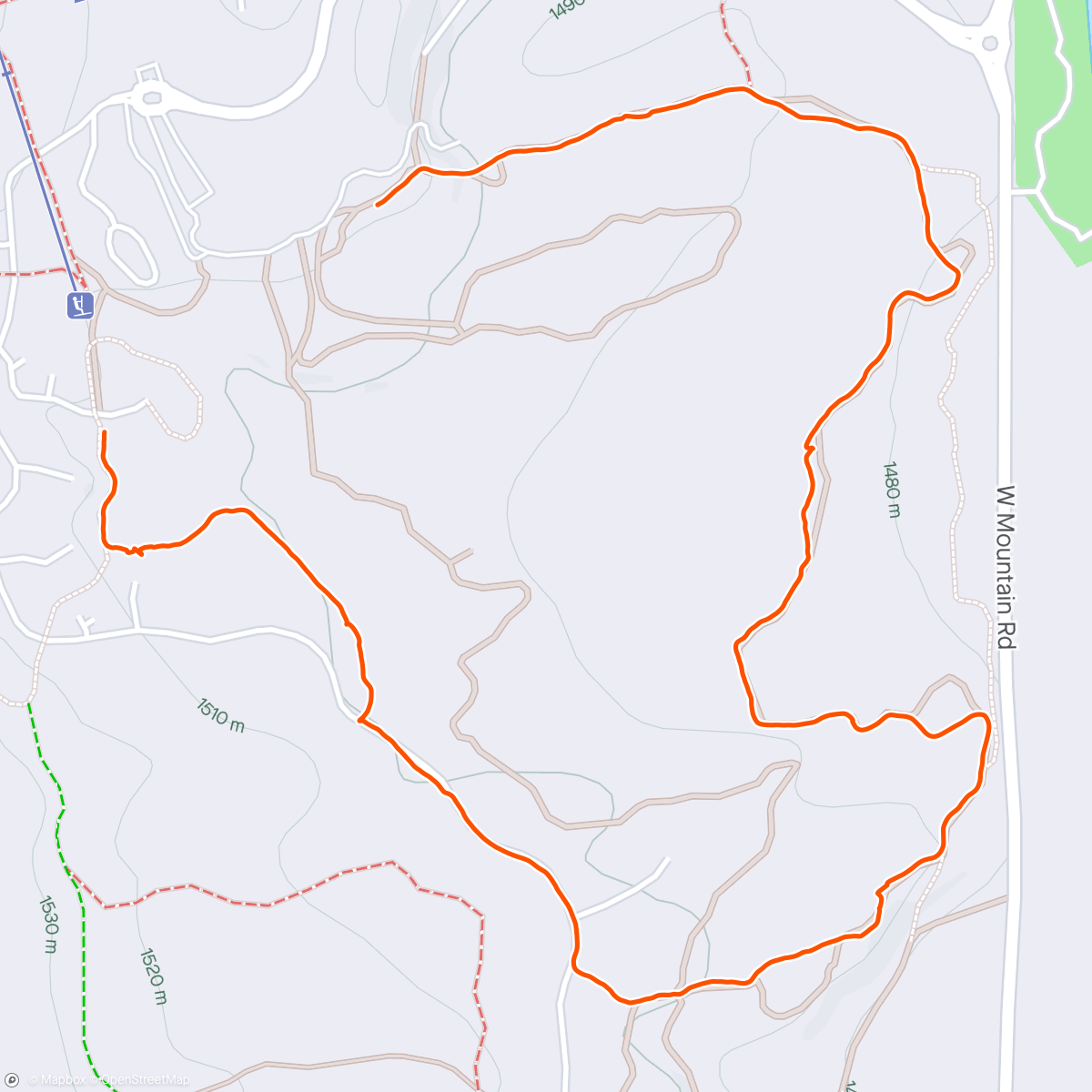 Mapa da atividade, 7:30 AM Trail walk at Tamarack