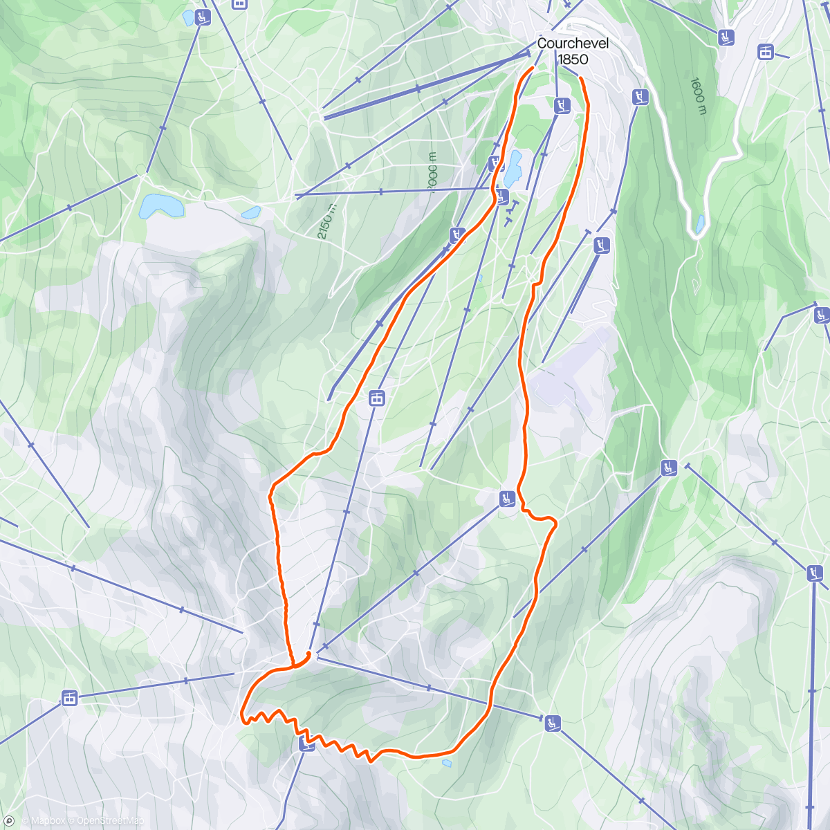 Mapa de la actividad, Afternoon Backcountry Ski