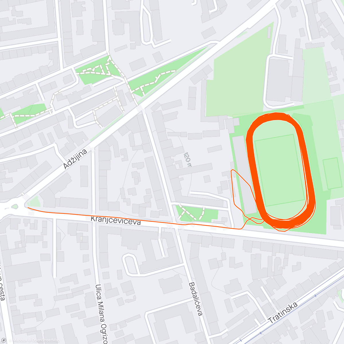 Map of the activity, "Biciklistički ponedjeljak"