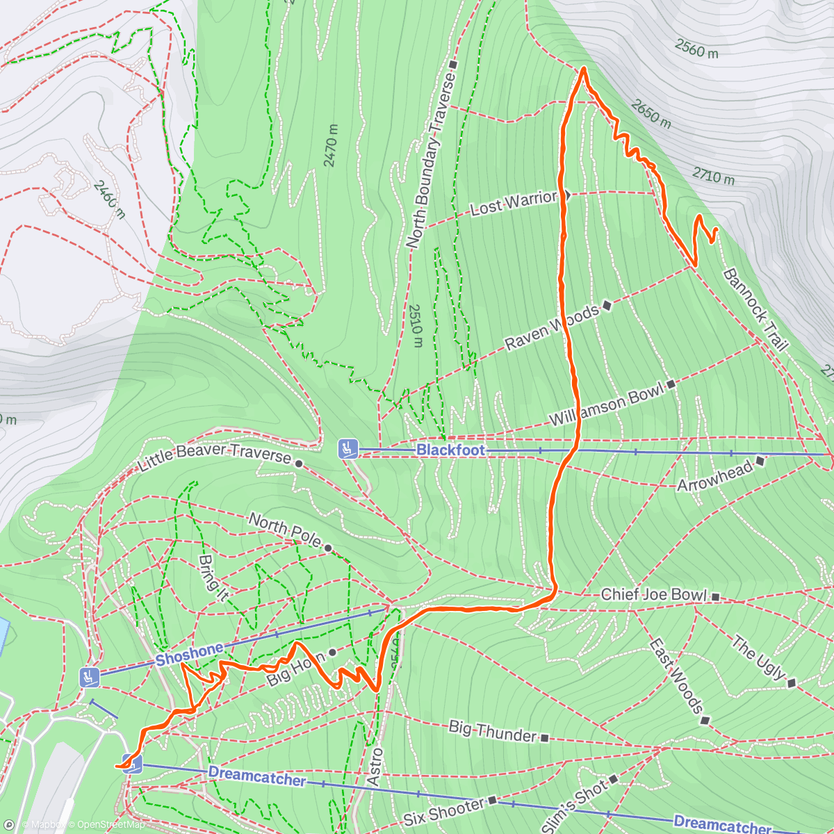 Map of the activity, Happy to Hike To Fred’s Elbow After 14 Hrs in Car!