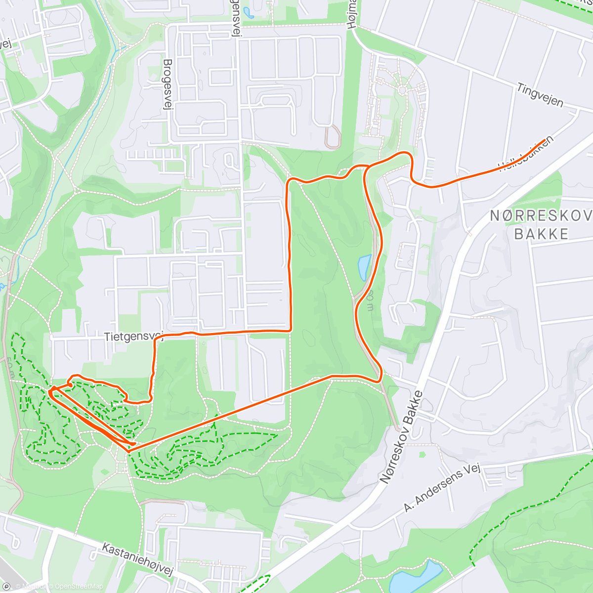 Mappa dell'attività Trail Hill sprints
1k@4:20
150m@3:35
200m@3:37
1k Treshhold@5:00