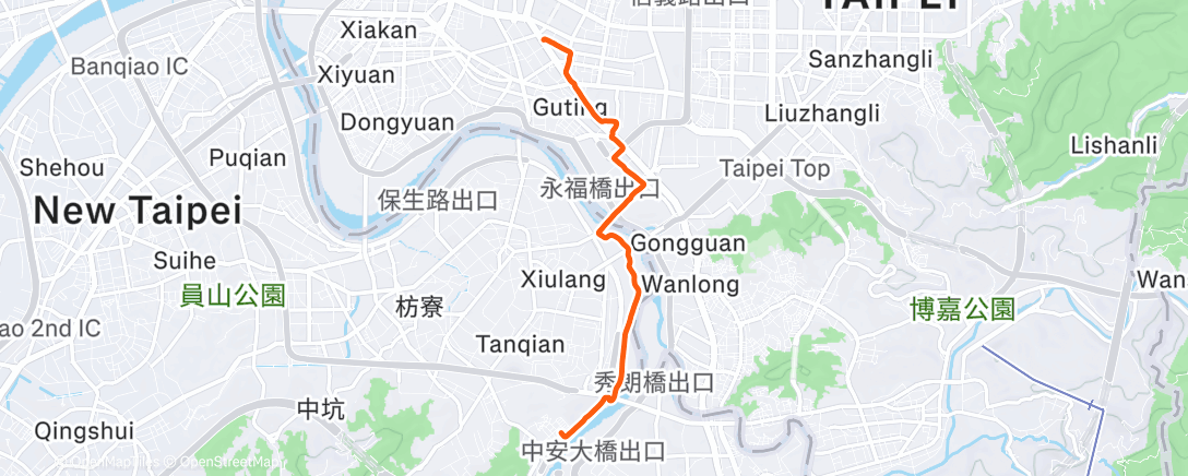 Mapa da atividade, Evening Run