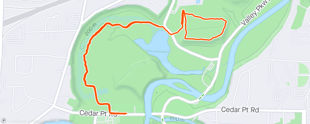 Map of the activity, Trail Run 4/24/24