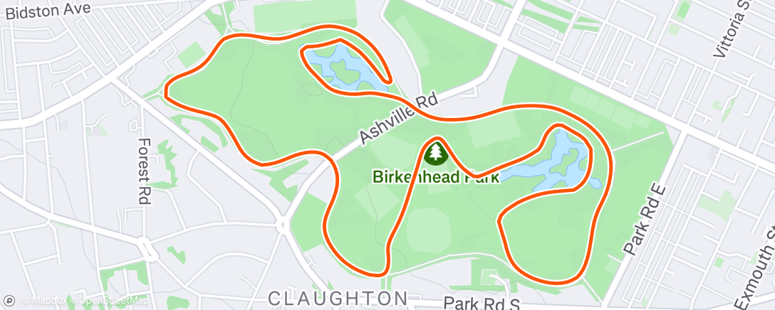 Map of the activity, Race #2 of the day - Northern Road Relays, 4th leg - managed to catch 4 ladies but one had a great sprint at the end (and i was pretty dead by that point)