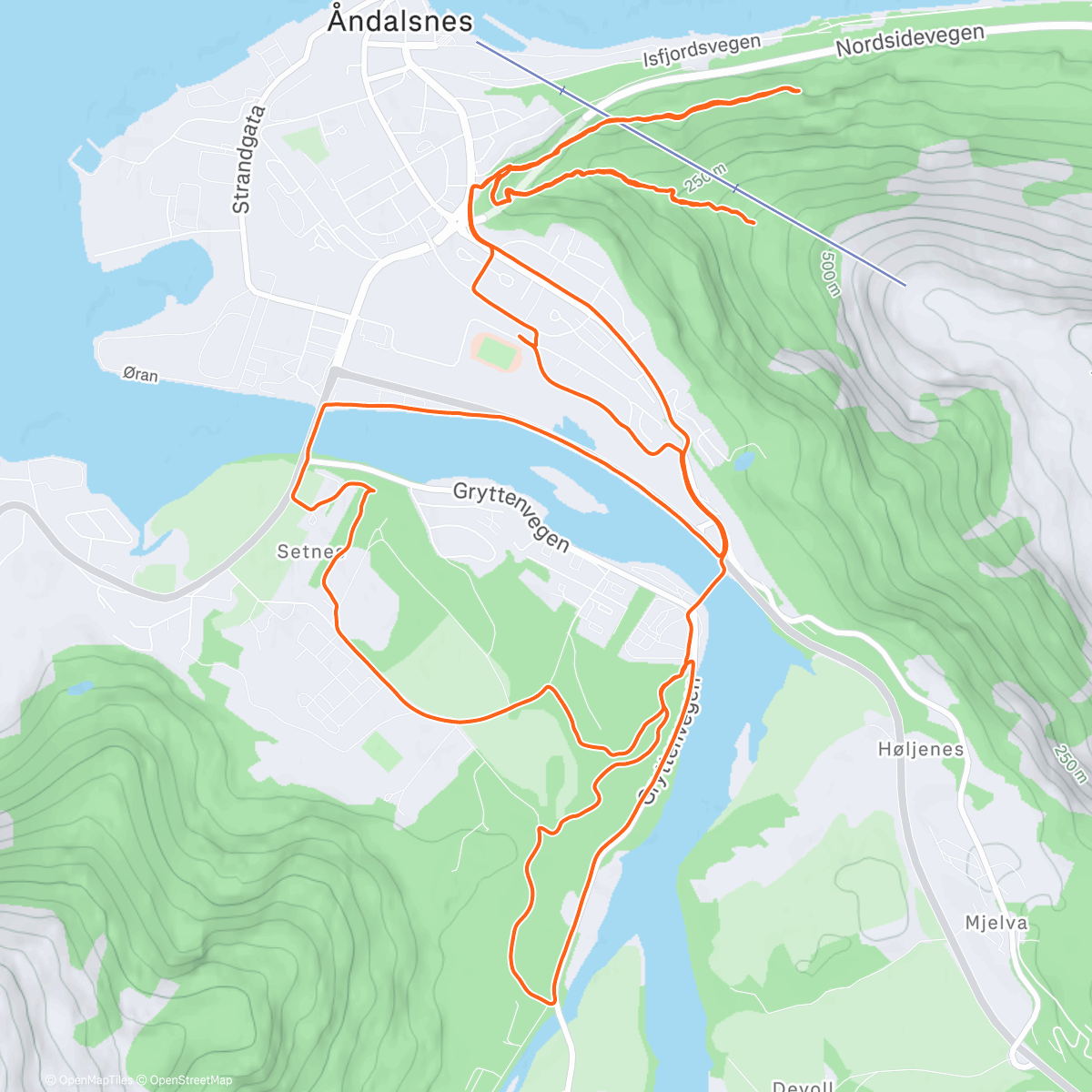 Map of the activity, Lunch Trail Run