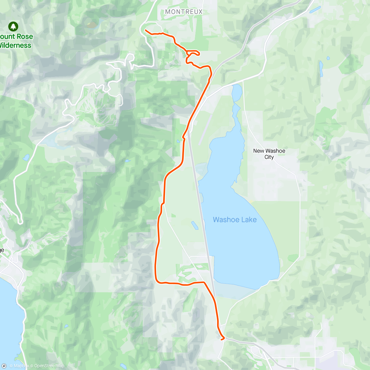 Map of the activity, Carson City and back