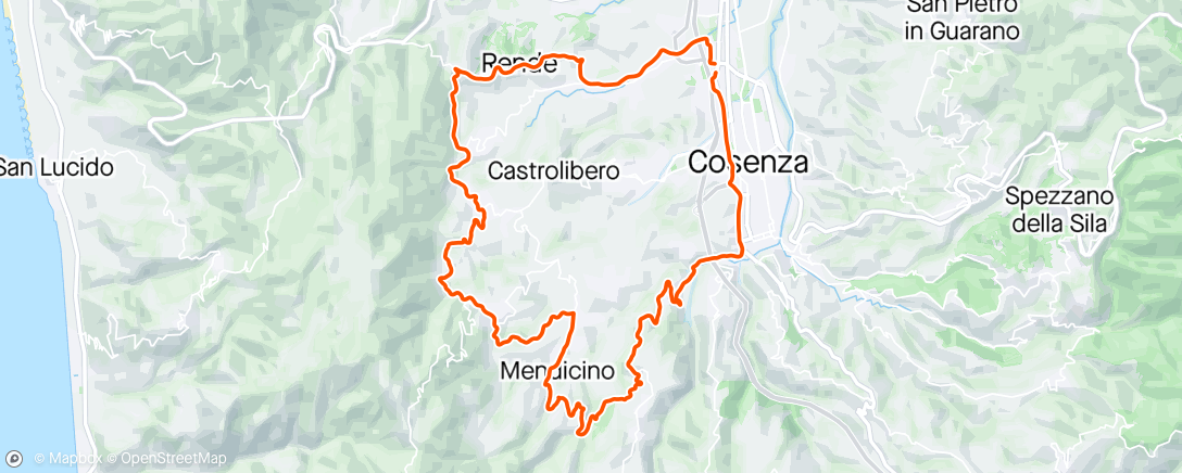 Map of the activity, Morning Ride Rende, Calabria ☁️