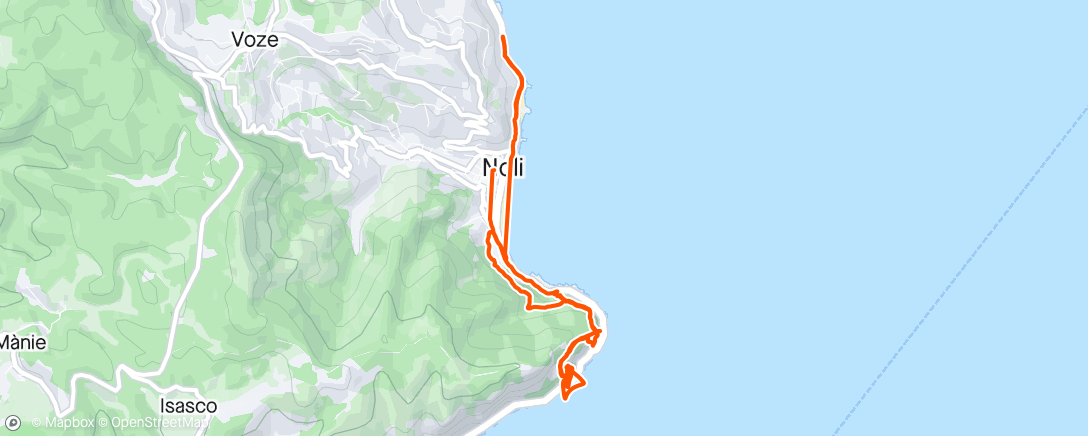Map of the activity, "escursione" in stile merenderos alla grotta dei falsari