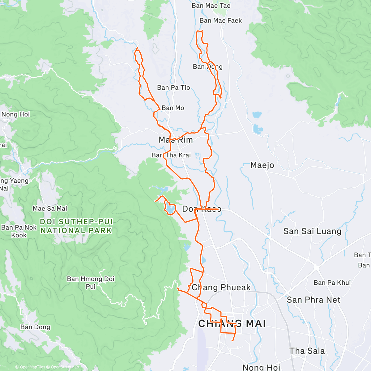 Map of the activity, Chiang Mai Morning Ride