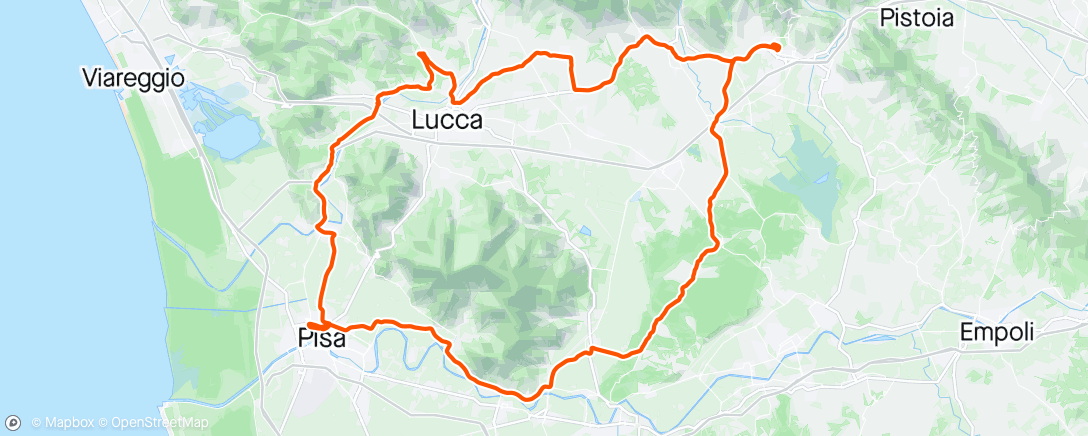 Map of the activity, Först Pisa sen Giro d' Italia etapp 5