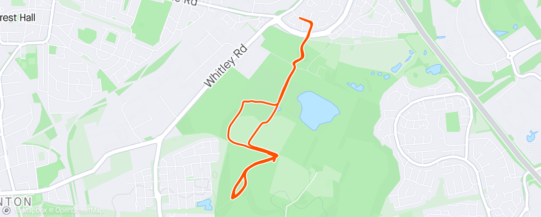 Mapa da atividade, WU, 4x6min Hill efforts (90 second jog recovery), CD