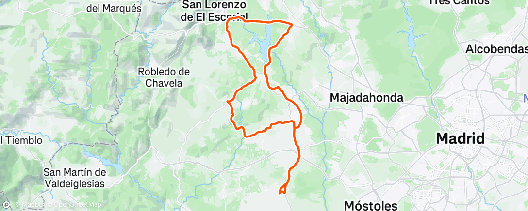 Map of the activity, Bicicleta al anochecer