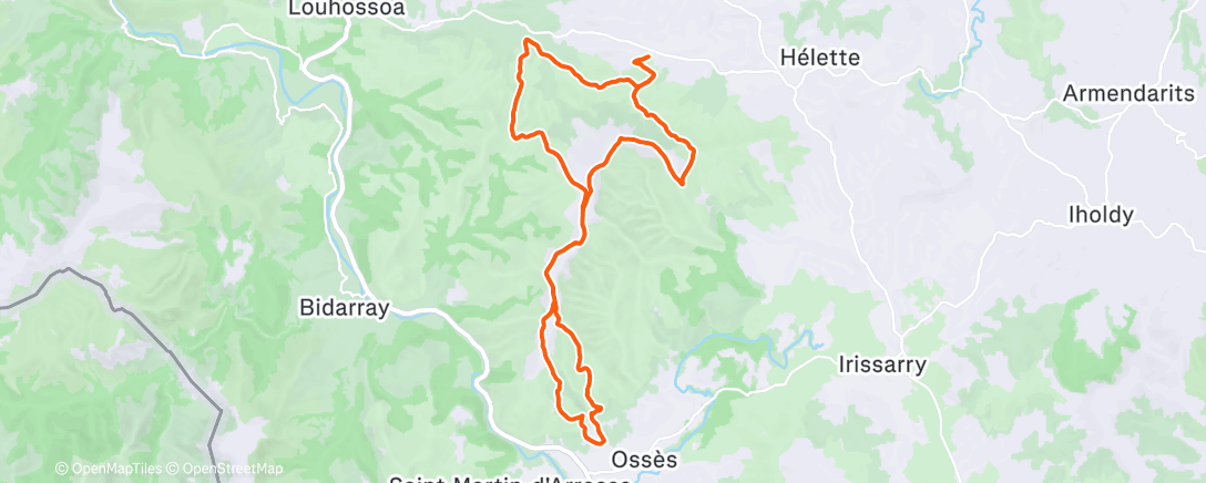 Map of the activity, S + 30' tempo + 2h z2