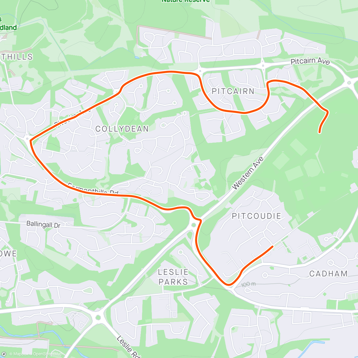 Map of the activity, First Run Outside For A While and it felt like it