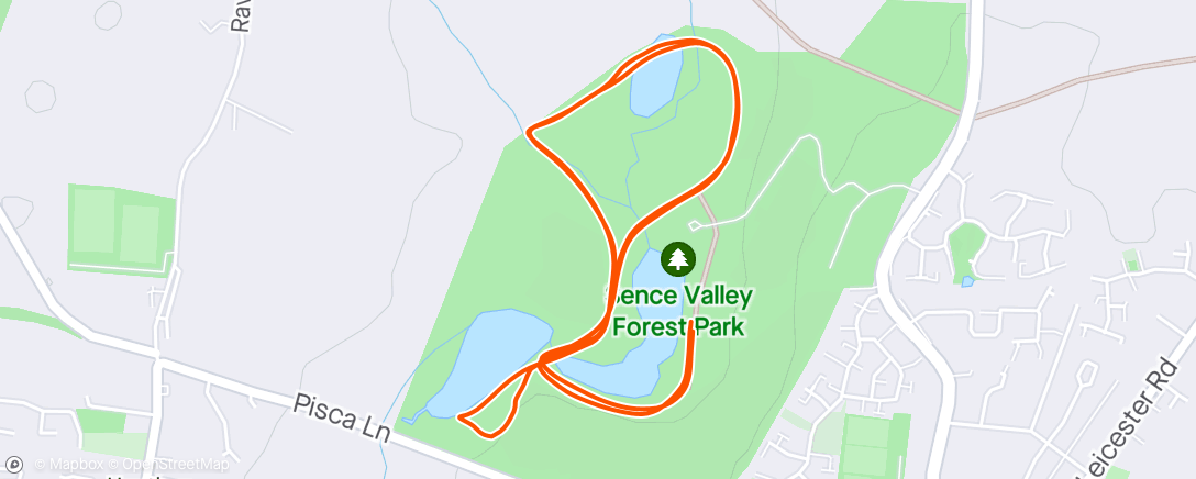 Map of the activity, Sense valley parkrun- route b much less muddy