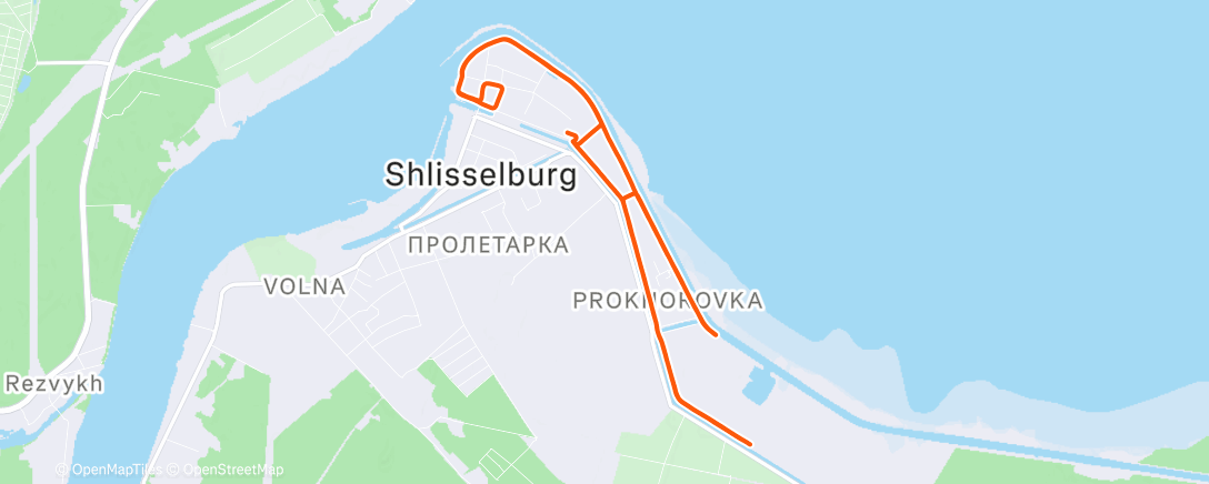 Map of the activity, Evening Run