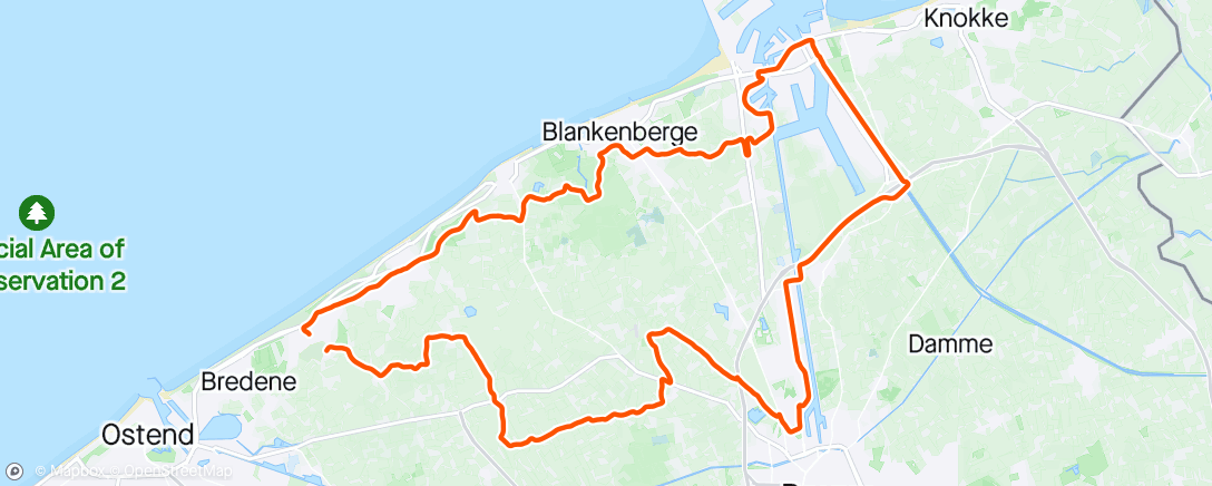 Map of the activity, Solo naar Brugge, Zeebrugge